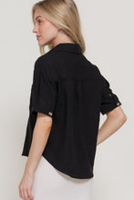 Clean Slate Black Notched Collar Shirt