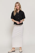 Clean Slate Black Notched Collar Shirt