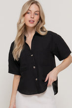Clean Slate Black Notched Collar Shirt