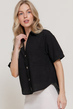 Clean Slate Black Notched Collar Shirt