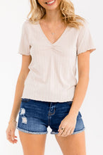 Say Less Ruched Ribbed Top