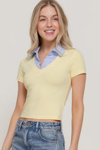 Little Lovely Yellow Contrast Knit Polo