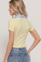 Little Lovely Yellow Contrast Knit Polo