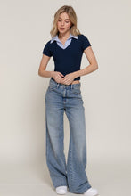 Little Lovely Navy Contrast Knit Polo