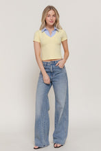 Little Lovely Yellow Contrast Knit Polo