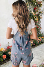 Painted Petals Floral Print Denim Shortalls