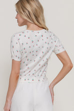 Cherry Kiss White Sweater Top