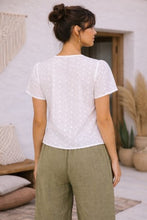 Sweet Escape Eyelet Button Top