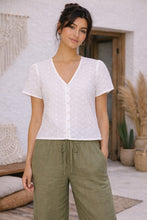 Sweet Escape Eyelet Button Top