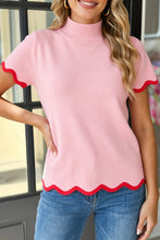 Love This Life Wavy Trim Short Sleeve Sweater
