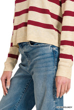 Instant Classic Burgundy Lightweight Striped Sweater