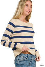 Instant Classic Navy Lightweight Striped Sweater
