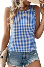 Charmingly Sweet Blue Checkered Top