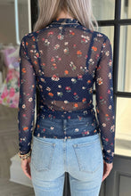 Worth The Look Floral Mesh Mock Neck Top