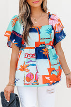 Tropical Memories Boho Flutter Sleeve Blouse
