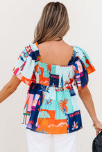 Tropical Memories Boho Flutter Sleeve Blouse