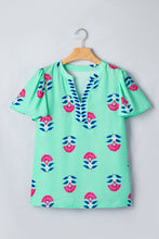 Bold Blooms Floral Flutter Sleeve Blouse