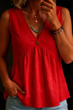 Make It Yours Red V-neck Sleeveless Top