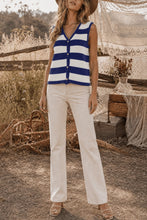 Take Me Along Button Up Striped Knit Top
