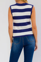 Take Me Along Button Up Striped Knit Top