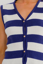 Take Me Along Button Up Striped Knit Top