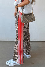 Wild At Heart Leopard Patchwork Elastic Waist Jeans