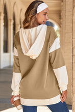 No Holding Back Color Block Patchwork Button Hoodie
