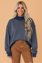 Cozy Sophistication Striped Oversized Sweatshirt