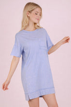 Certain Joy Blue Mineral Washed Shift Mini Dress