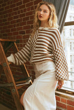 Purely Present Stripe/Checkered Knit Sweater