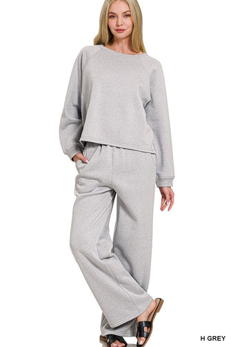 Take My Advice Gray Fleece Set