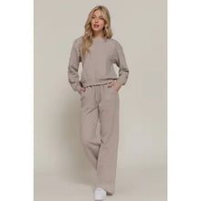 Keep Moving Taupe Crop Sweatshirt