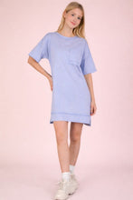 Certain Joy Blue Mineral Washed Shift Mini Dress
