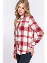 Ever Autumn Suede Patch Plaid Shirt