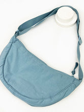 Denim Crescent Crossbody Bag
