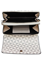 Ivory Triangle Checkered Front Flap Crossbody Bag