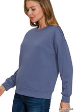 Cozy Thoughts Blue Indigo Soft Scuba Sweatshirt