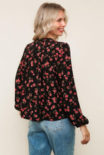 A Quiet Bloom Black Floral Blouse