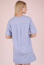 Certain Joy Blue Mineral Washed Shift Mini Dress