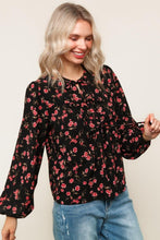 A Quiet Bloom Black Floral Blouse