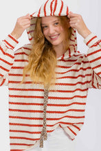 Find Your Fire Stripe Knit Drawstring Hoodie
