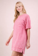 Certain Joy Pink Mineral Washed Shift Mini Dress