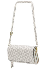 Ivory Triangle Checkered Front Flap Crossbody Bag