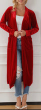 Viola Velvet cardigan- red
