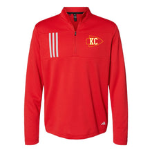 KC Zip -- Adidas - 3-Stripes Double Knit Quarter-Zip Pullover