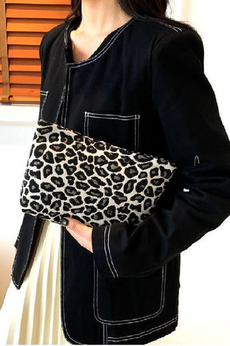 LEOPARD Travel Clutch-Black