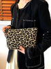 Leopard Travel Clutch-Khaki