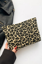 Leopard Travel Clutch-Khaki