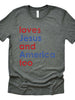 Loves Jesus & America Too -- BELLA+CANVAS - Jersey Tee