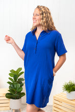 It's Clear - Blue Gauze Button Shirt Dress
